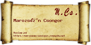 Marozsán Csongor névjegykártya